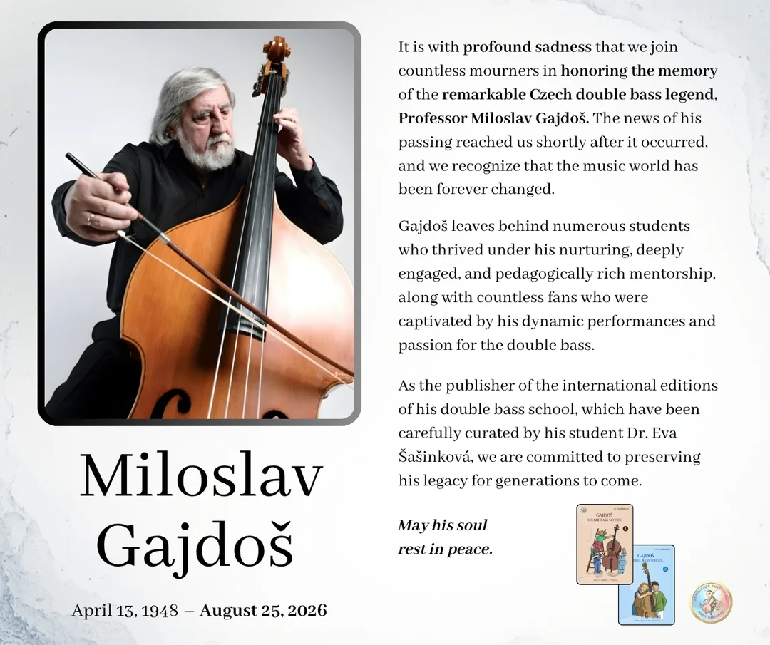 Dr. Eva Sasinkova and Miloslav Gajdos, together with a double bass.